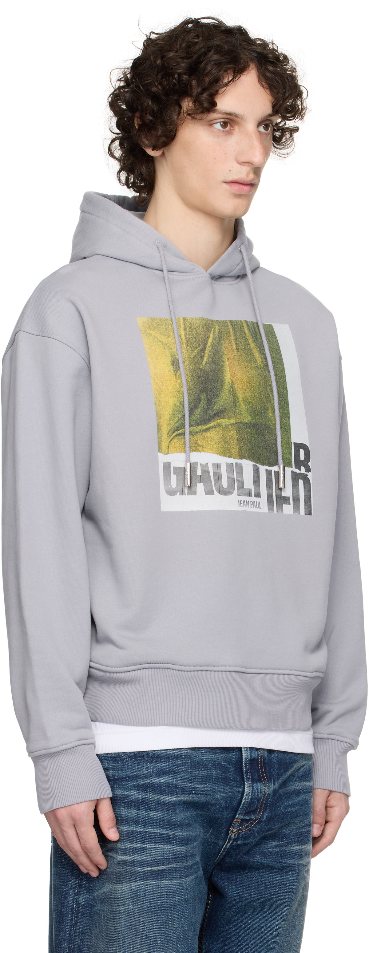 Jean Paul Gaultier SSENSE Exclusive Gray Cotton Printed Water Hoodie