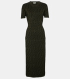 Fendi FF jacquard midi dress