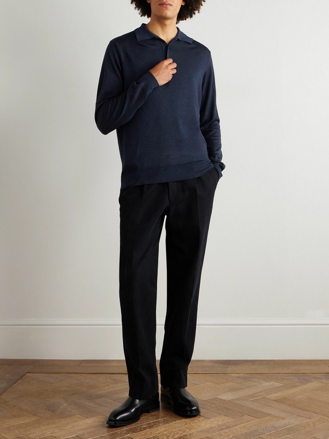 Herno - Wool Polo Shirt - Blue