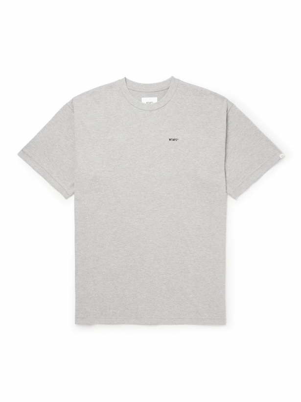 Photo: WTAPS - Logo-Embroidered Cotton-Jersey T-Shirt - Gray
