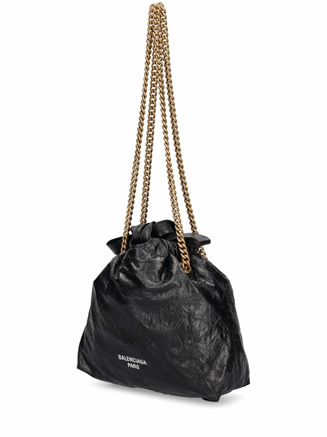 BALENCIAGA - Xs Crush Leather Tote Bag