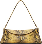BALMAIN Yellow & Black 64-83 Small Python-Effect Leather Bag