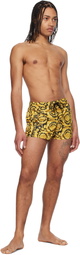 Versace Underwear Yellow & Black Barocco Swim Shorts