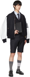 Thom Browne Navy Jacquard RWB Armband Blazer