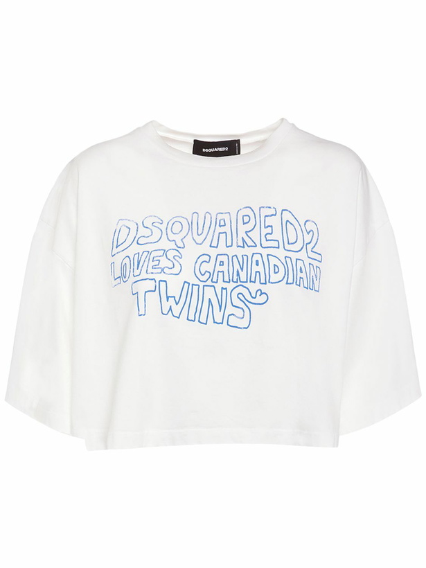 Photo: DSQUARED2 - Printed Logo Crop T-shirt