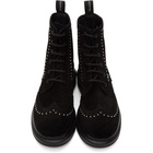 Alexander McQueen SSENSE Exclusive Black Suede Studded Hybrid Boots