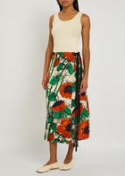 Wales Bonner Antille Satin Midi Wrap Skirt Red
