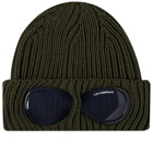 C.P. Company Men's Goggle Beanie in Ivy Green