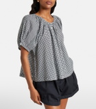 Dôen June gingham cotton-blend top