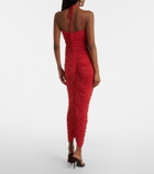 Magda Butrym Floral-appliqué ruched jersey midi dress