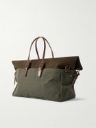 Bleu de Chauffe - Cabine Leather-Trimmed Tweed and Canvas Weekend Bag