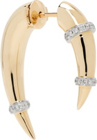 Rainbow K Gold & White Gold Horn Single Earring