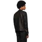 Rick Owens Black Leather Intarsia Jacket