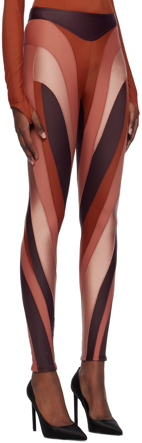 MUGLER Spiral paneled stretch-jersey leggings in 2023