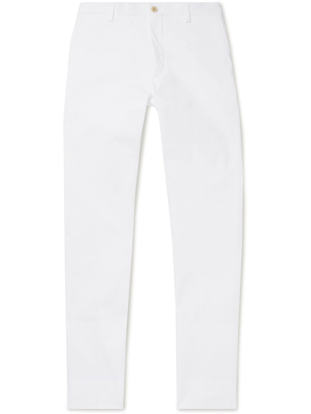 Photo: Etro - Slim-Fit Tapered Cotton-Blend Twill Trousers - White