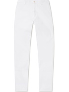 Etro - Slim-Fit Tapered Cotton-Blend Twill Trousers - White