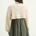 Beams Boy Women's Lace Knit Cardigan in Ivory 