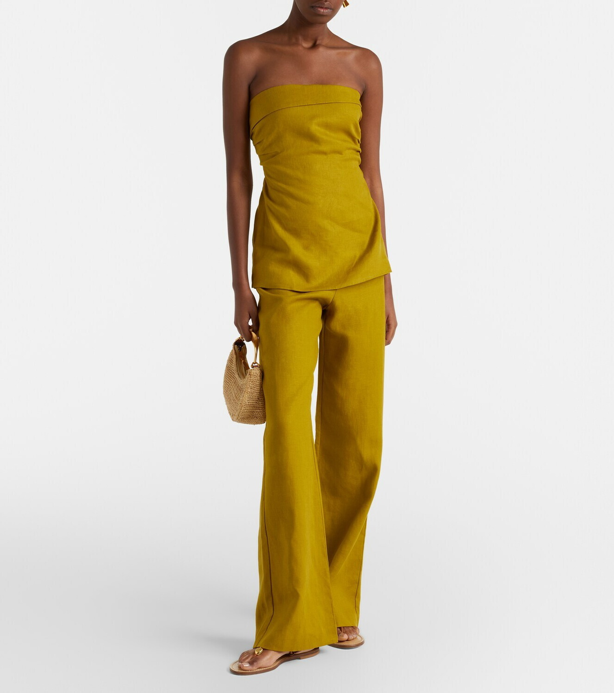 Faithfull Caen strapless linen top