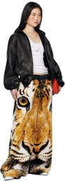 LU'U DAN Orange & Black Raw-Cut Bontan Lounge Pants