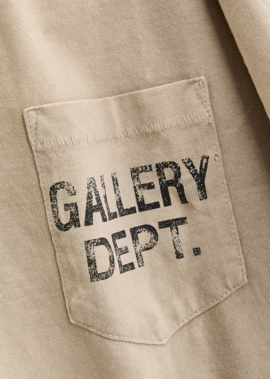 Gallery Dept. Paint-splattered Logo Cotton T-shirt Taupe
