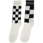 Marni White Mismatched Check Socks