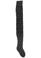 Ganni Metallic Butterfly Logo-jacquard Tights Black