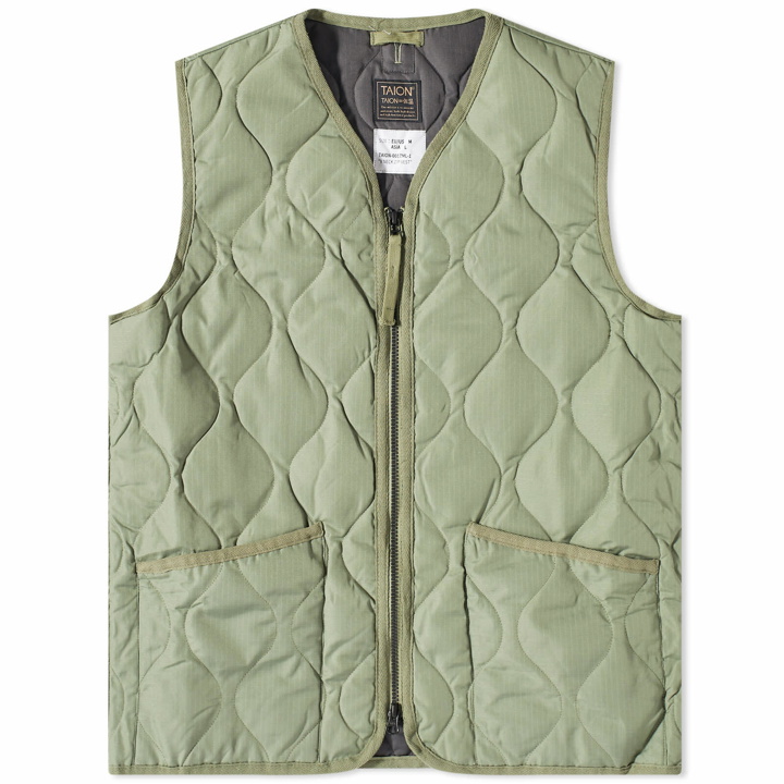 Photo: Taion Men's Military Zip Down Vest in Sage Green
