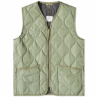 Taion Men's Military Zip Down Vest in Sage Green