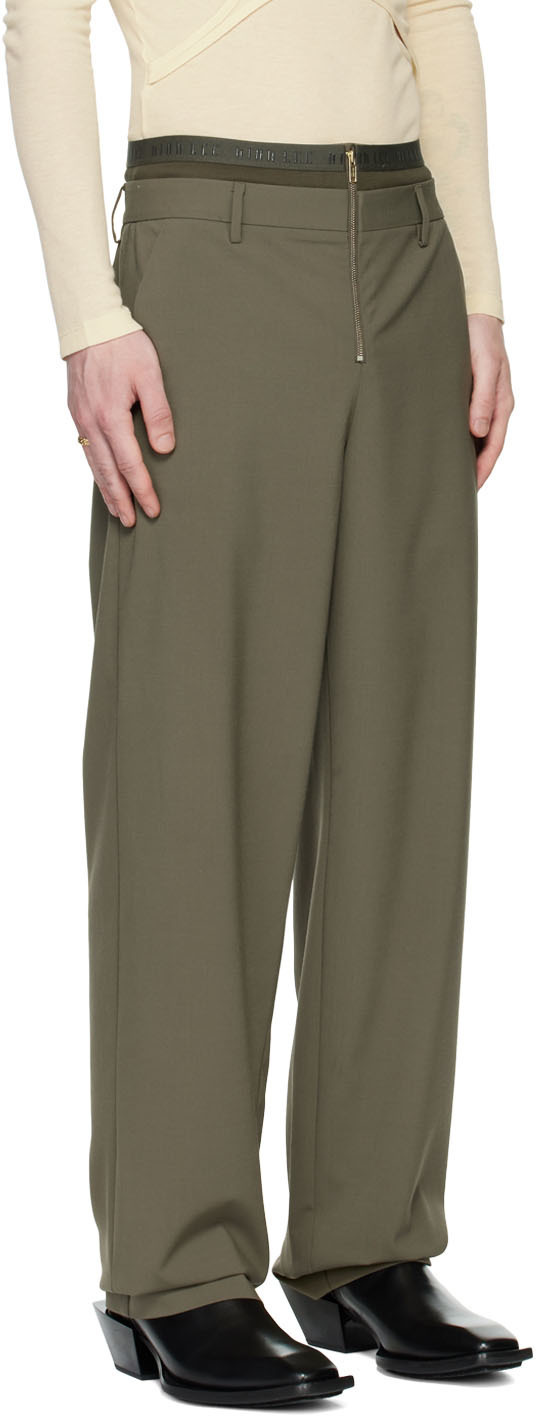 Dion Lee SSENSE Exclusive Khaki Rib Suspend Trousers