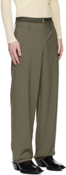 Dion Lee SSENSE Exclusive Khaki Rib Suspend Trousers