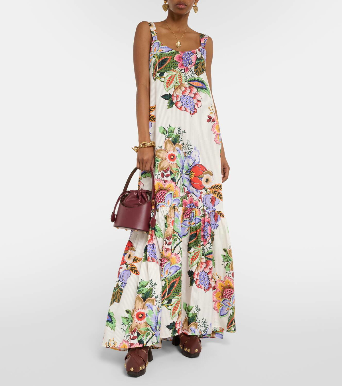 Etro Floral cotton and silk maxi dress