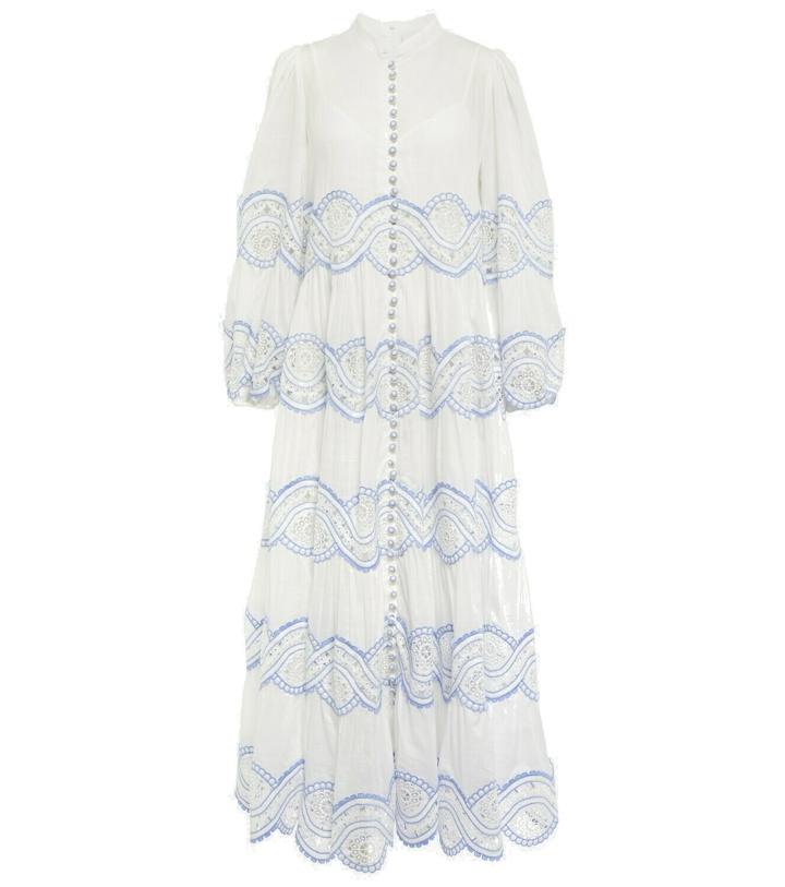 Photo: Zimmermann - Cira lace-insert cotton maxi dress