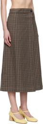 mfpen Brown Classic Wrap Midi Skirt