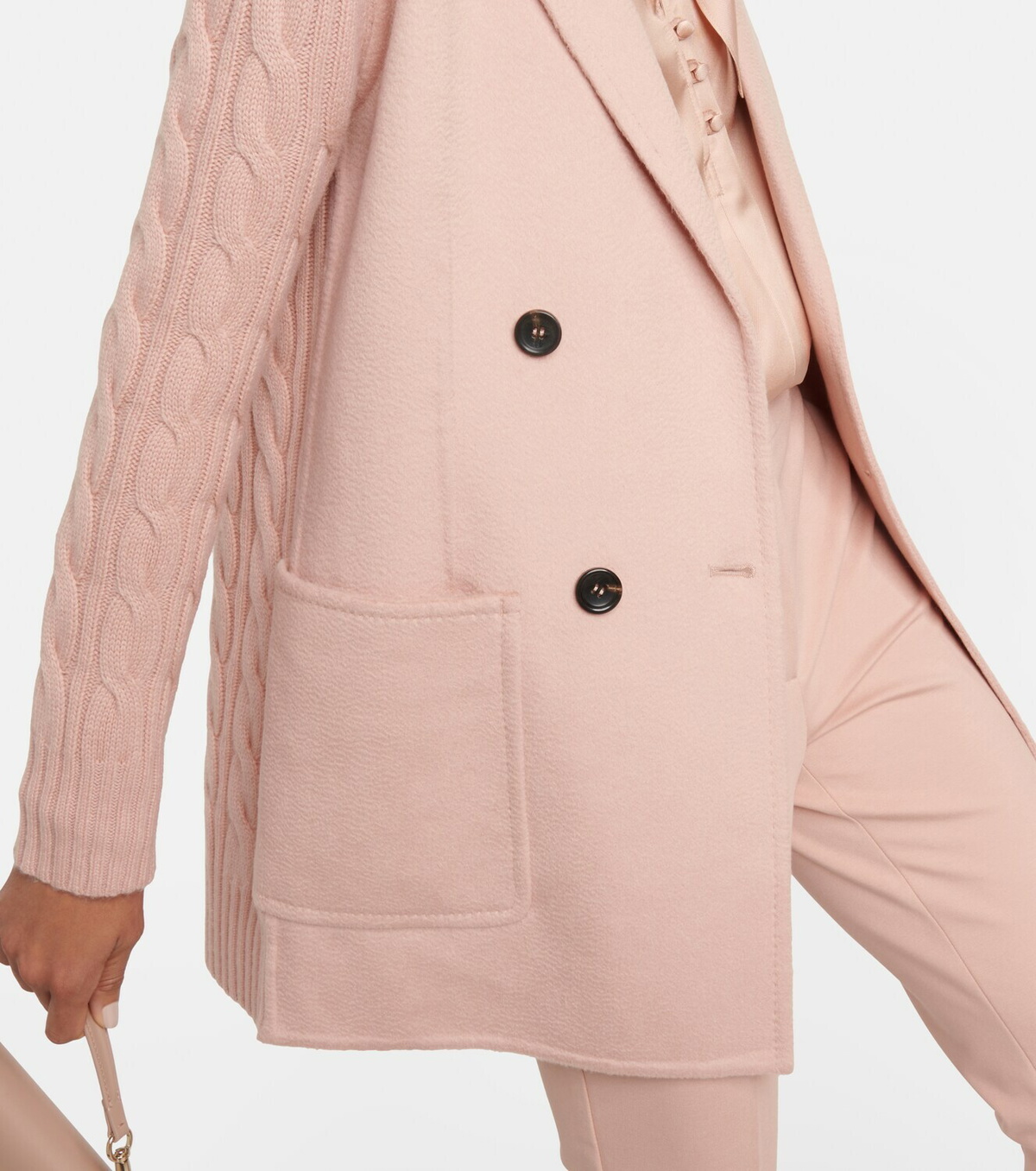 MAX MARA: Dalida jacket in wool and cashmere - Yellow Cream