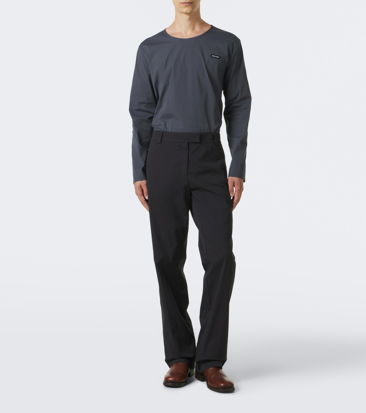 Miu Miu Cotton-blend poplin straight pants