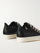 Rick Owens - Rubber-Trimmed Leather Sneakers - Black