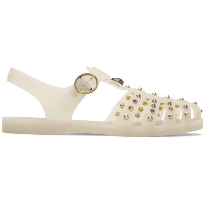 Photo: Gucci Off-White Studded Rubber Sandals