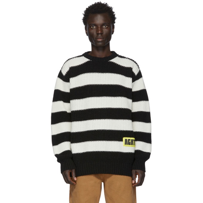 Photo: Vyner Articles Black and White Wool Stripy Sweater