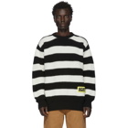 Vyner Articles Black and White Wool Stripy Sweater