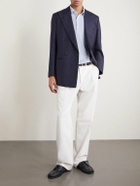 Lardini - Ribbed Linen and Cotton-Blend Polo Shirt - Blue