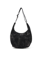 Diesel Rave - Hobo denim bag with zipper - Shoulder Bags - Unisex - Black