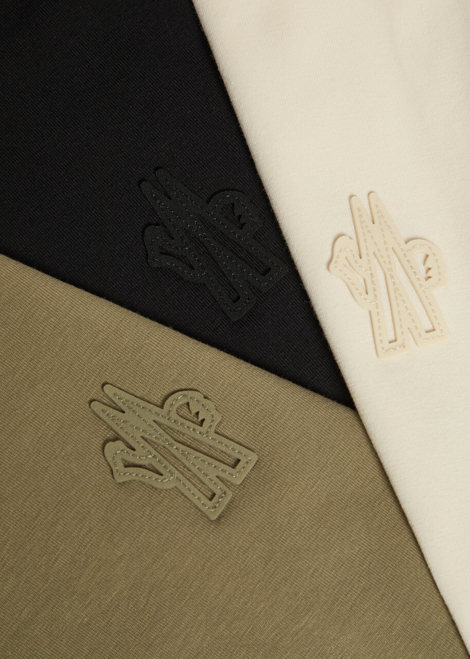 Moncler Grenoble Logo-appliquéd Cotton T-shirt set of Three Ecru