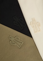 Moncler Grenoble Logo-appliquéd Cotton T-shirt set of Three Ecru