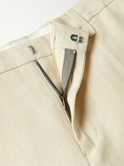 Paul Smith - Gents Slim-Fit Tapered Cropped Linen Trousers - Neutrals