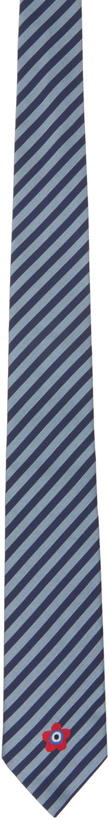 Photo: Kenzo Blue & Navy Kenzo Paris Striped Tie