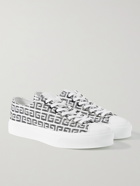 GIVENCHY - City Leather-Trimmed Logo-Jacquard Canvas Sneakers - Black