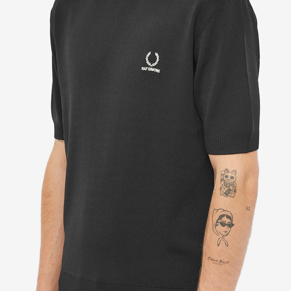 Fred Perry x Raf Simons Jacquard Short Sleeve Knit in Black Fred