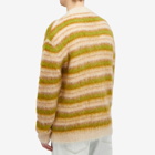 Marni Men's Mohair Stripe Knit Cardigan in Light Camel