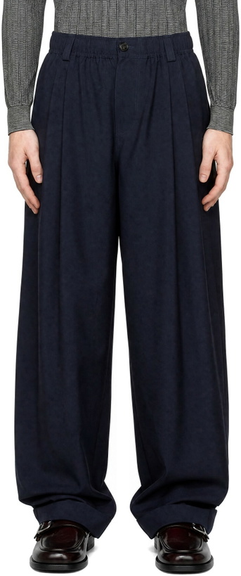 Photo: Marni Navy Pleated Trousers