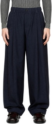 Marni Navy Pleated Trousers